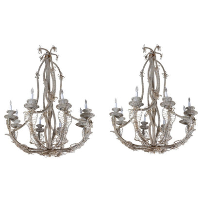 Two, Hand Beaded, Sicilian Chandeliers