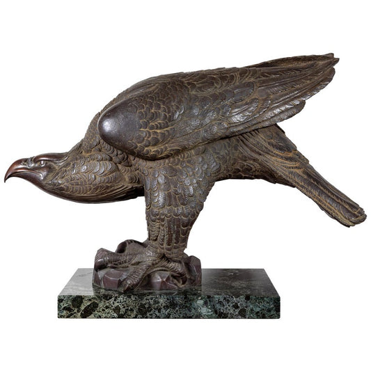 Large, Solid Bronze Eagle Sculpture