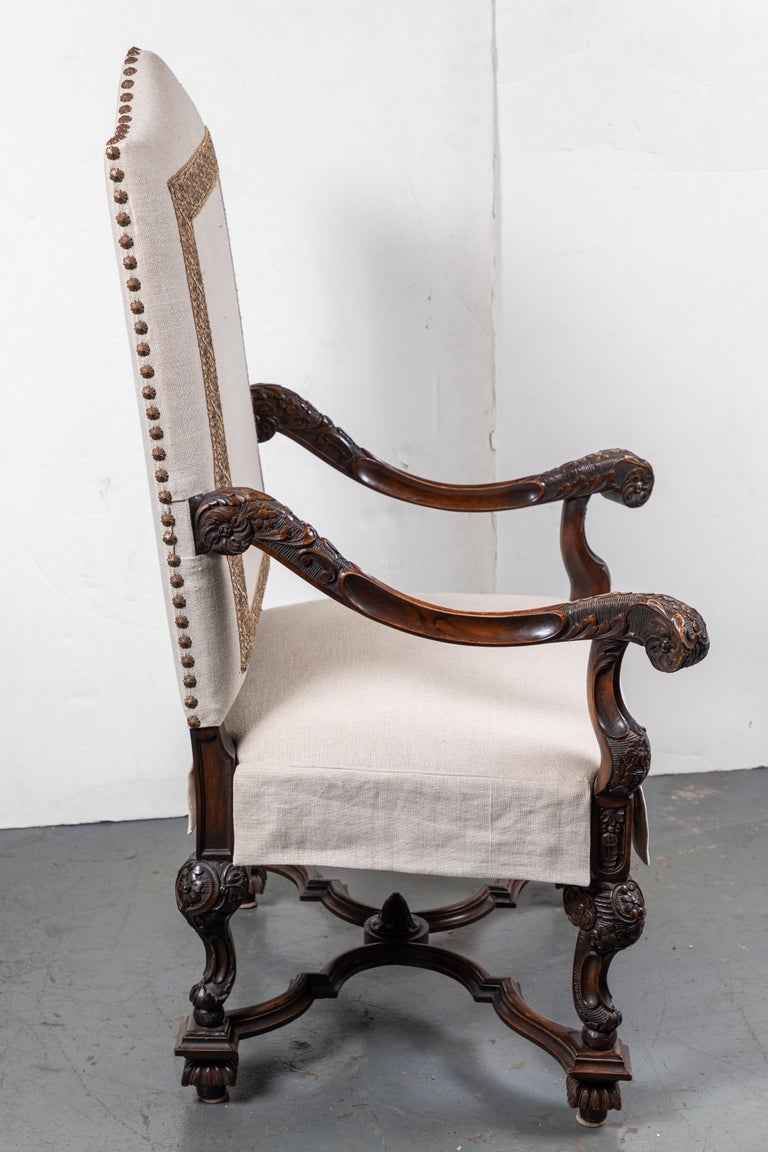 Custom Upholstered, Antique Hall Chair