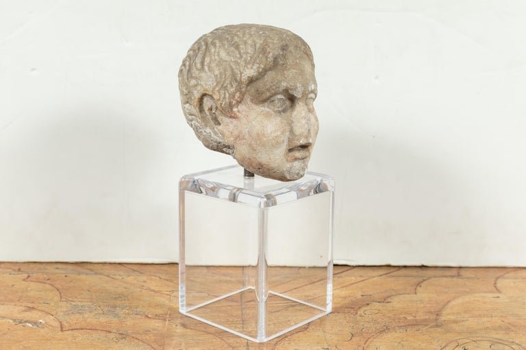 Ancient, Roman Marble Bust of a Boy