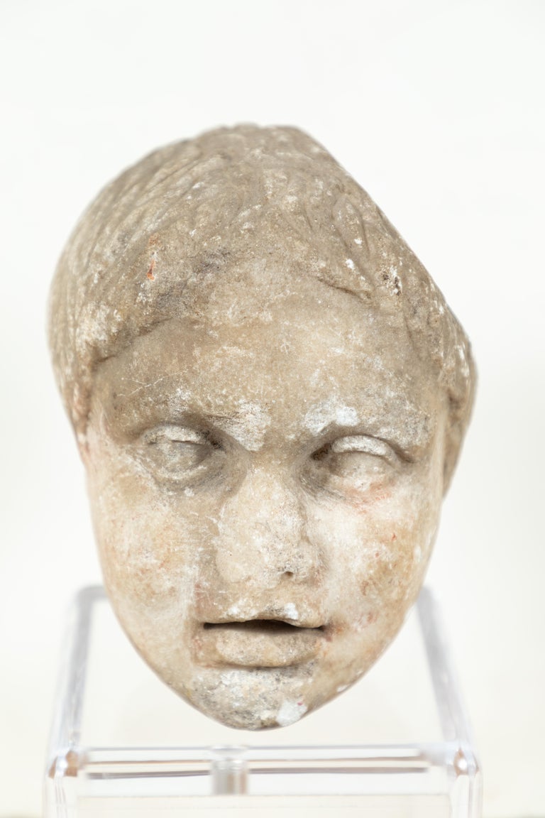 Ancient, Roman Marble Bust of a Boy