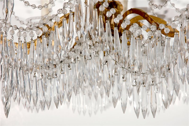 Gilt-Wood and Cut Crystal Chandelier