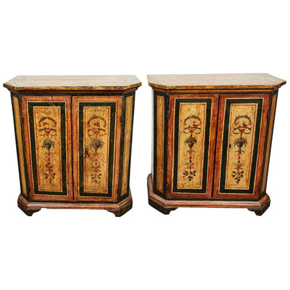 Two, 18th Century, Italian, Hand Painted Cabinets