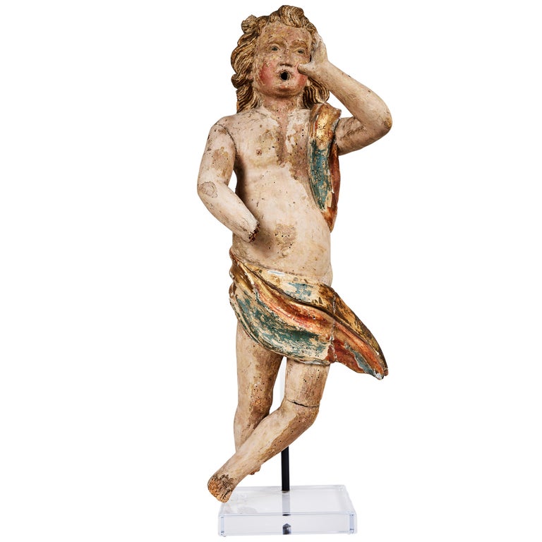 18th Century, Heralding Angel Sculpture