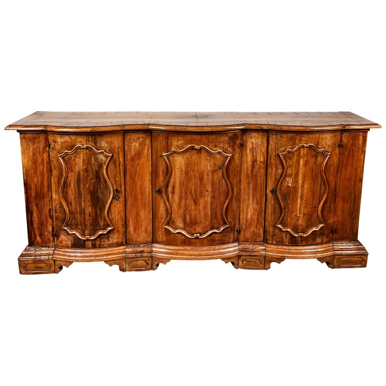 Slender, Bow Front, Antique Credenza