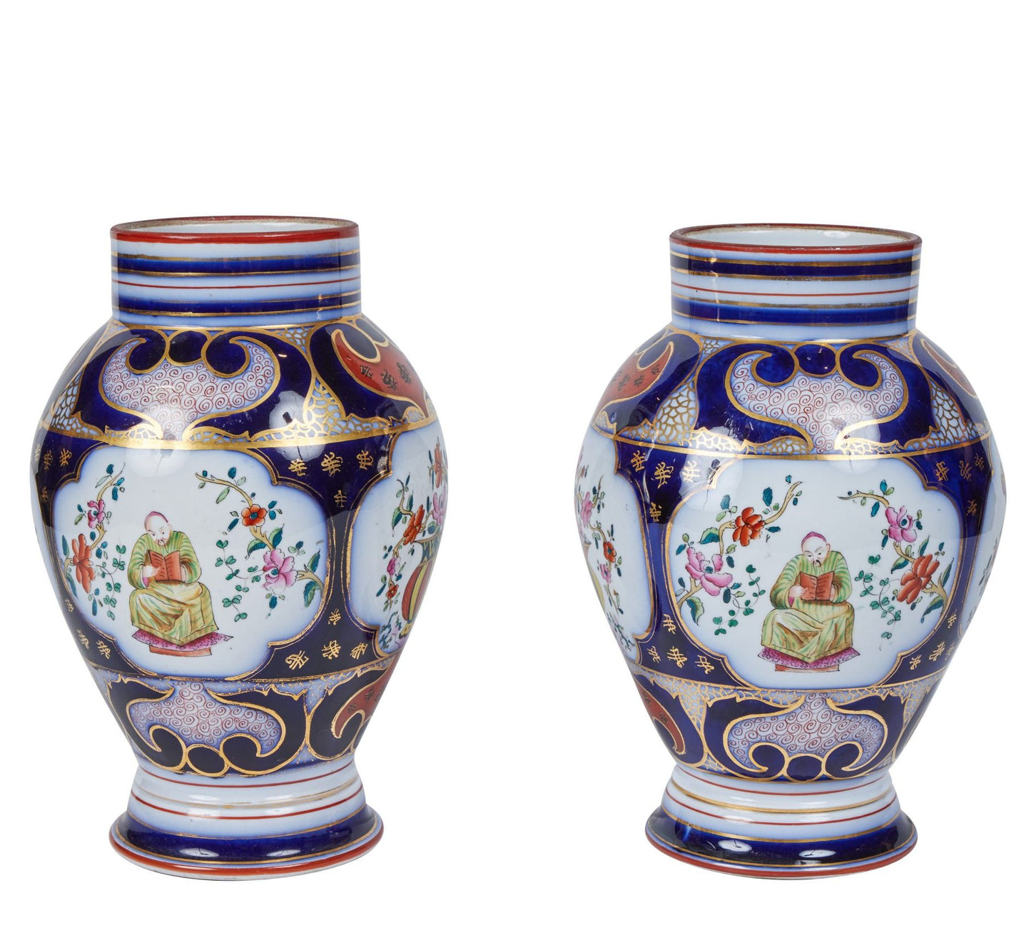 Pair of Decorated Porcelain Vases