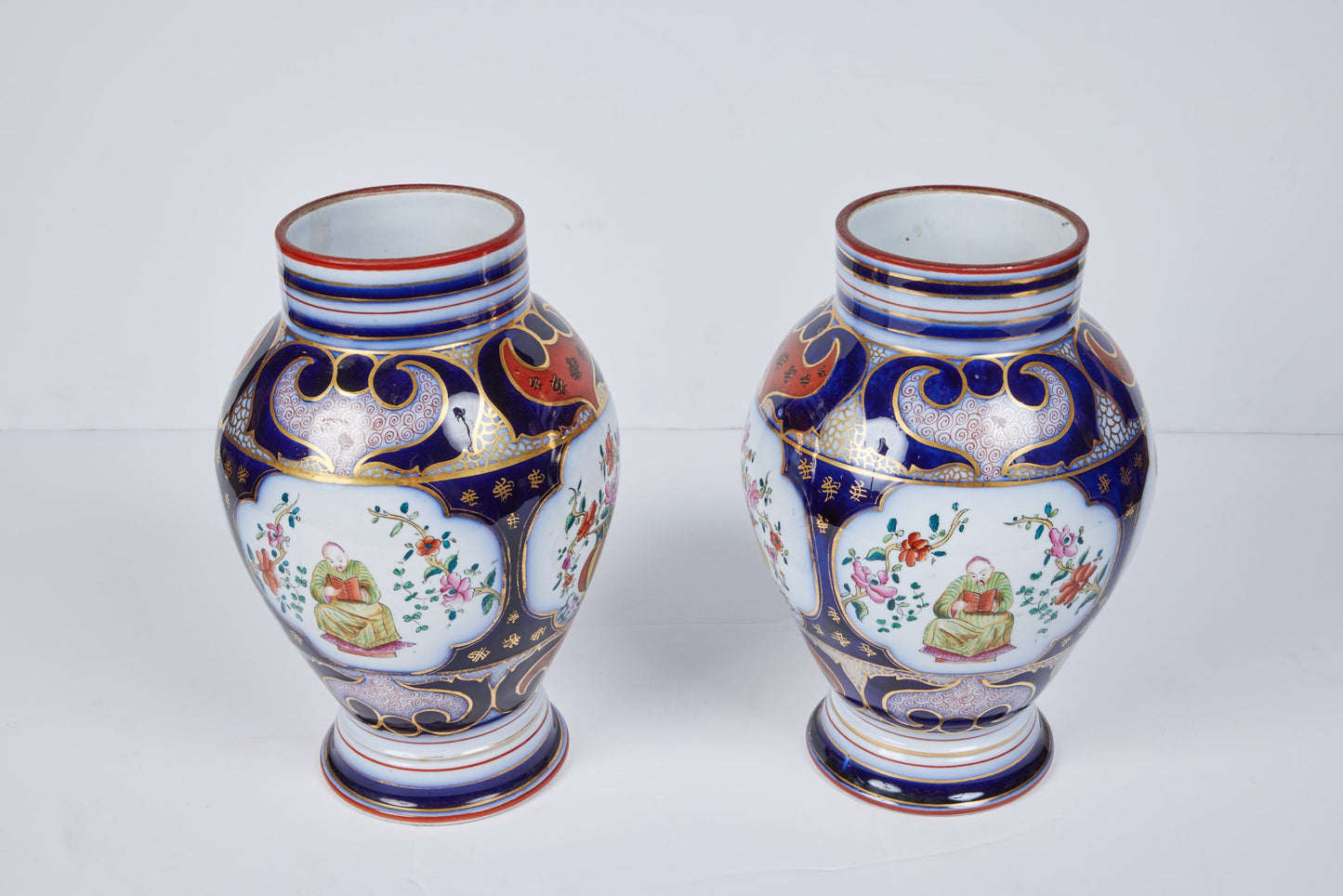 Pair of Decorated Porcelain Vases