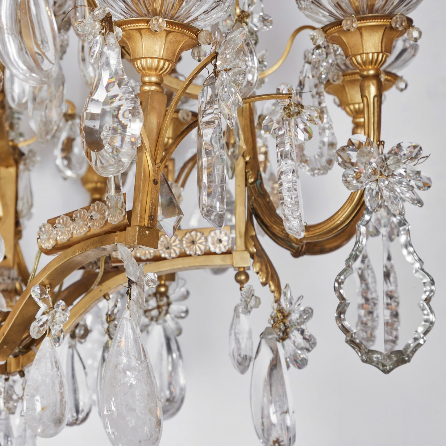 Gilded bronze and Rock Crystal Chandelier