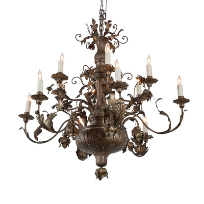 Silvered Tole Chandelier