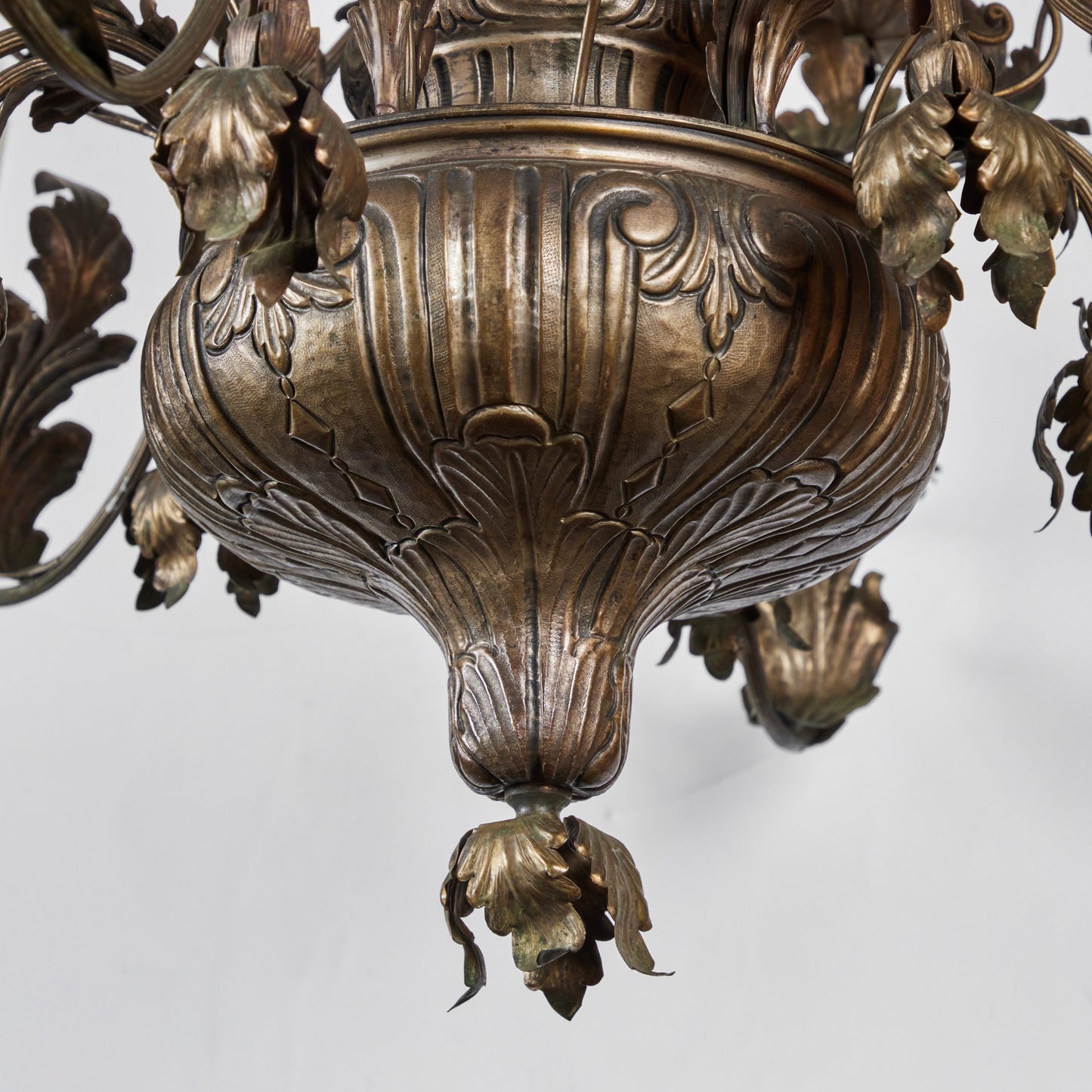 Silvered Tole Chandelier