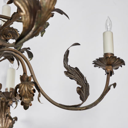 Silvered Tole Chandelier