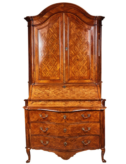 18th Century, Veneered and Inlaid Secretary