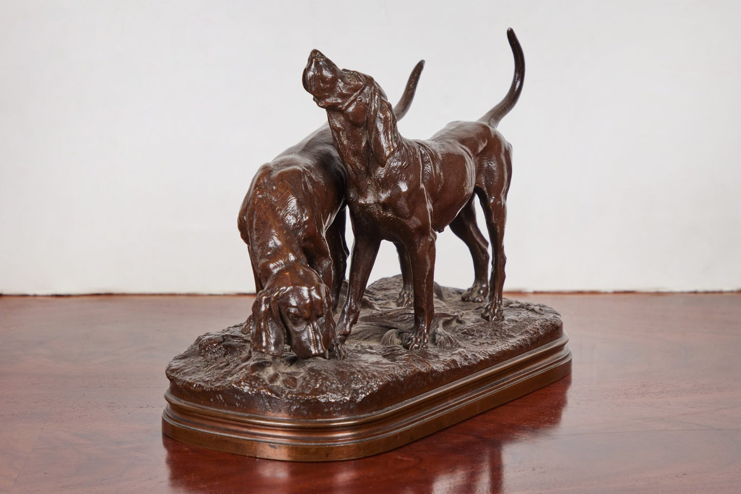 Signed, Bronze Hound Sculpture