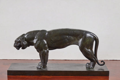 Signed, Cast Bronze Tiger