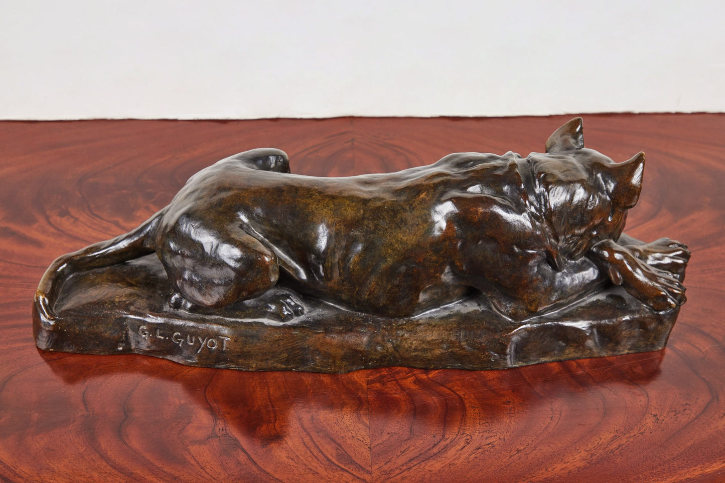 Signed, Bronze Sculpture of Resting Dog