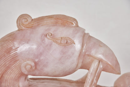 Solid Rose Quartz Bird Sculptures