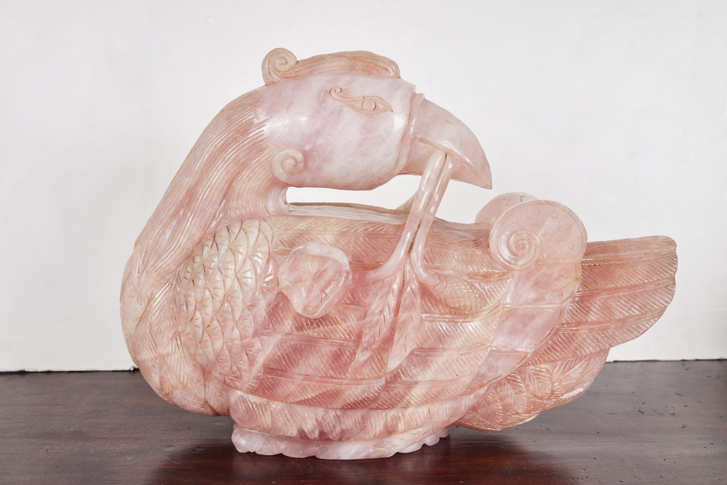 Solid Rose Quartz Bird Sculptures