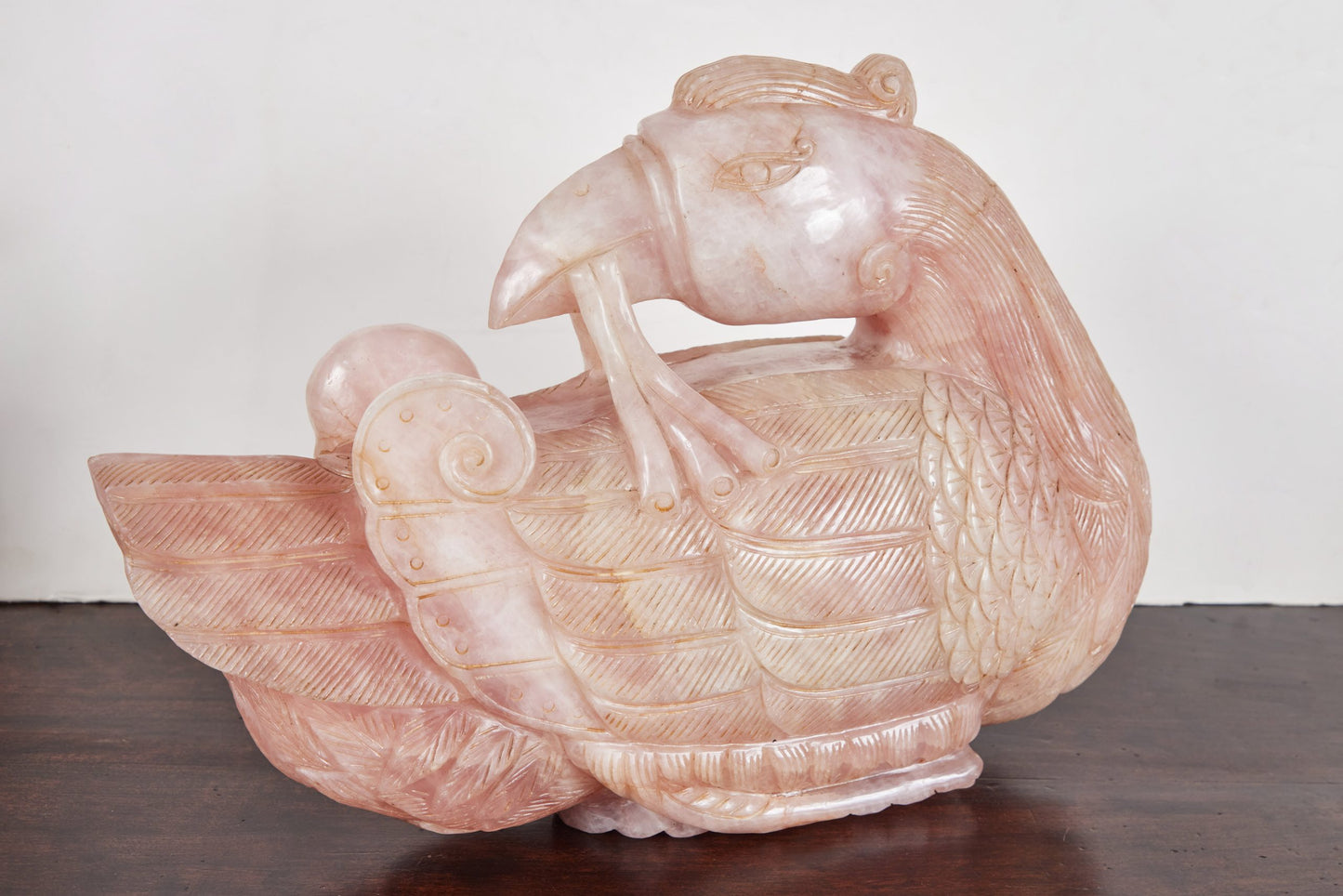 Solid Rose Quartz Bird Sculptures