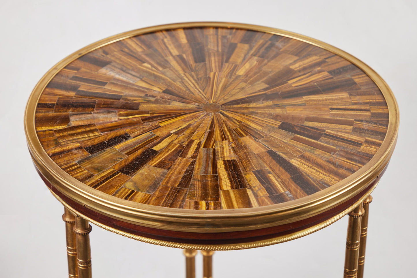 Veneered Side Tables with Tiger's Eye