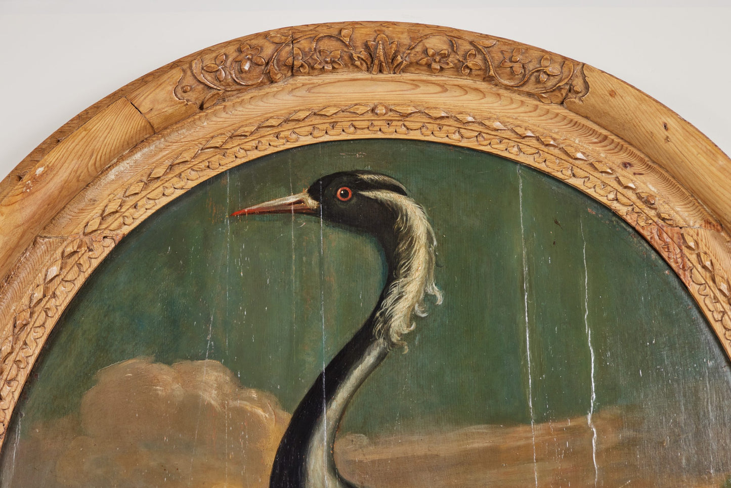 Period Oil Painting of a Crane