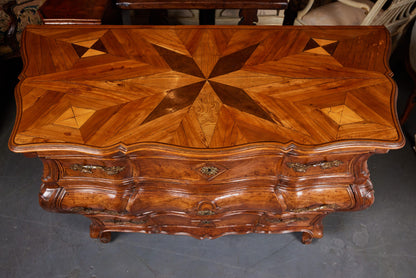 Louis XV Style Walnut and Parquetry Commode