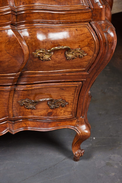 Louis XV Style Walnut and Parquetry Commode