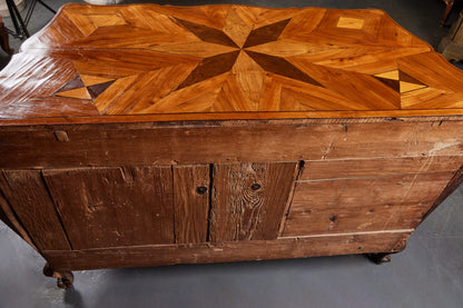 Louis XV Style Walnut and Parquetry Commode