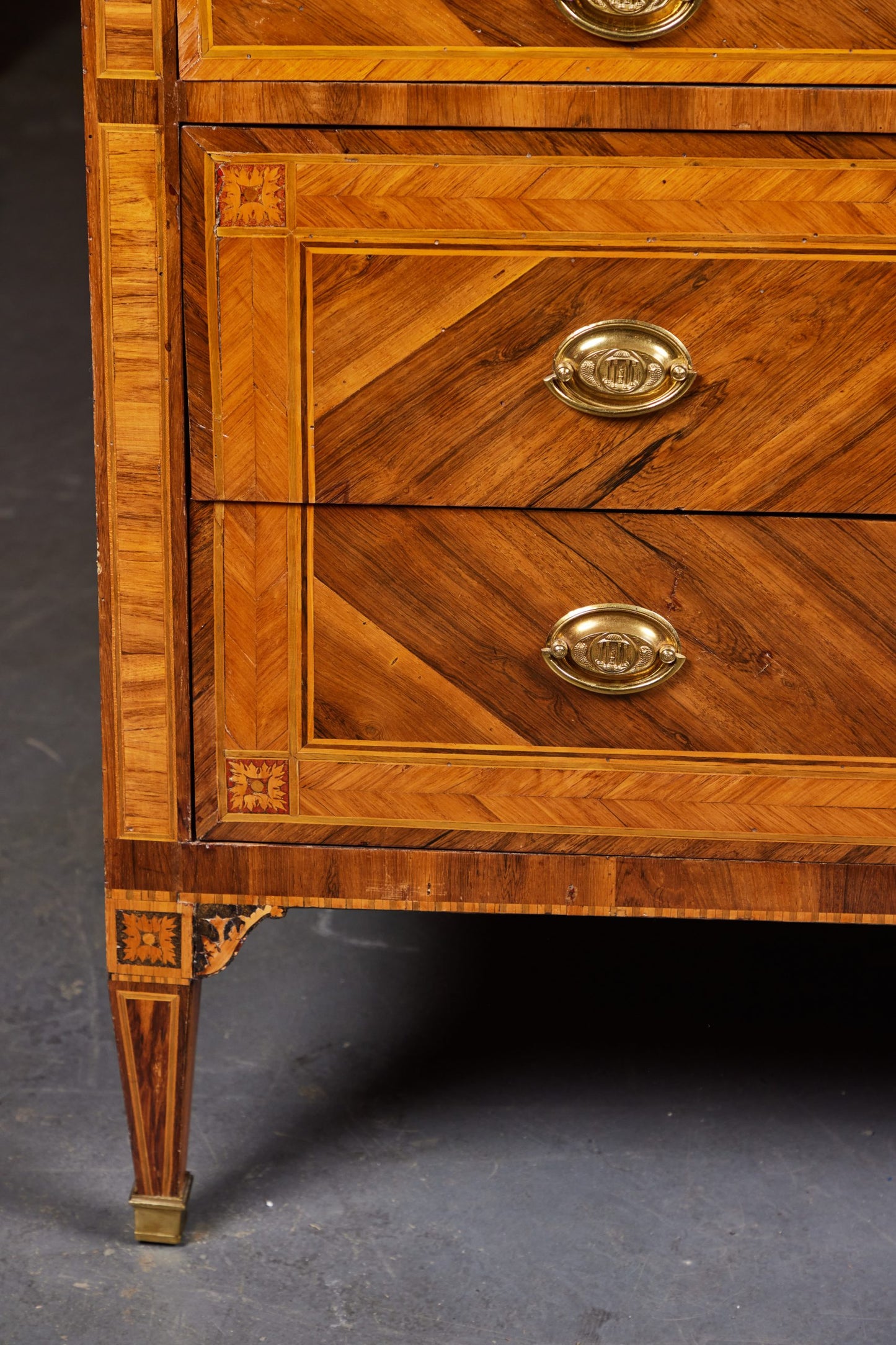 Pair of Walnut and Fruitwood Commodes from Lombardy