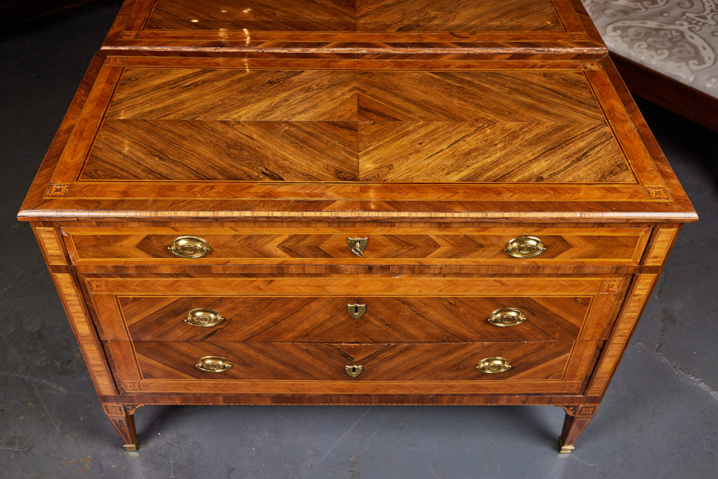 Pair of Walnut and Fruitwood Commodes from Lombardy