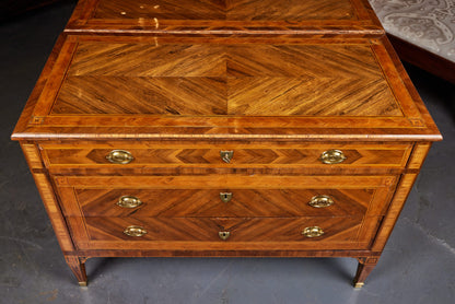 Pair of Walnut and Fruitwood Commodes from Lombardy