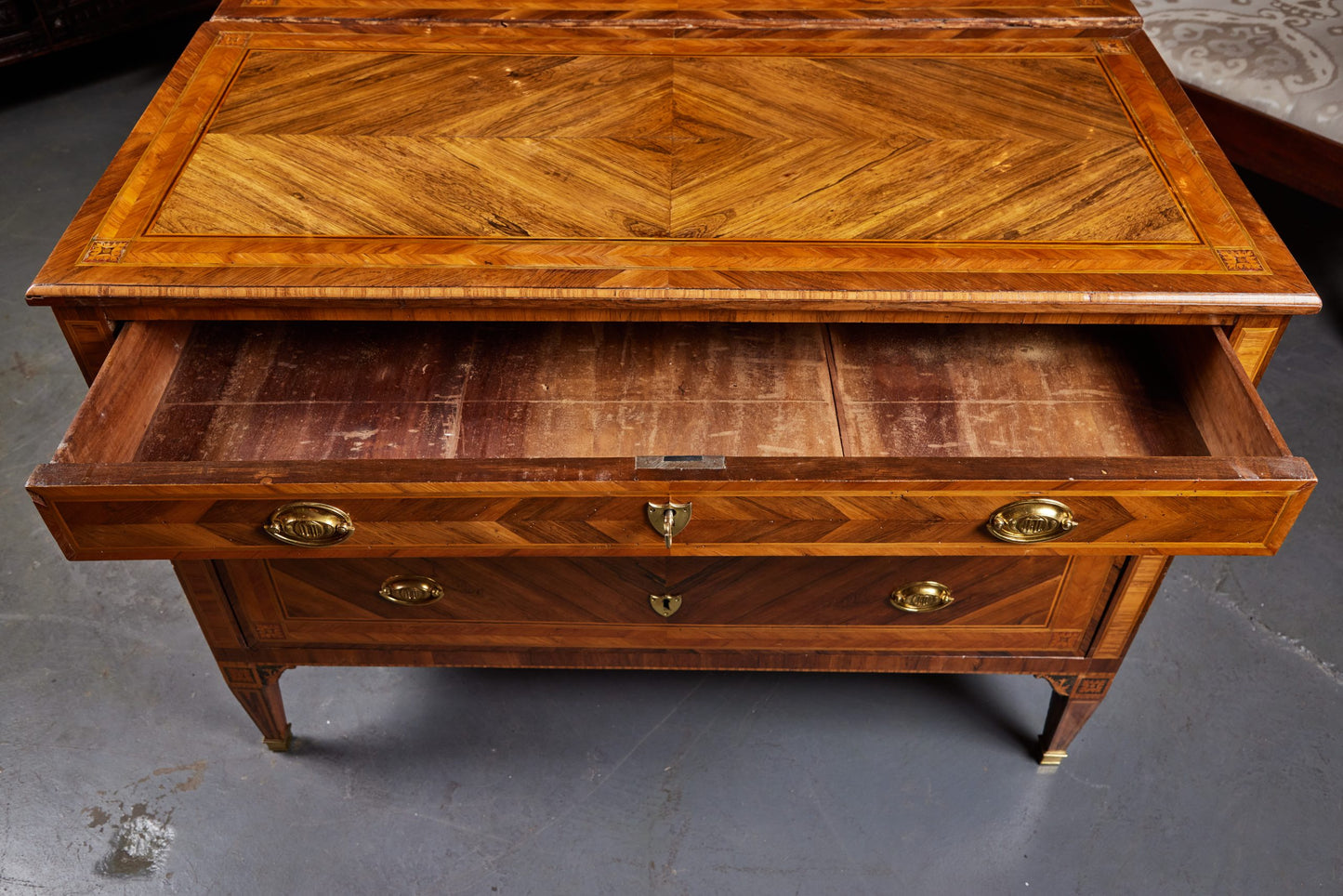 Pair of Walnut and Fruitwood Commodes from Lombardy