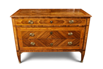 Pair of Walnut and Fruitwood Commodes from Lombardy