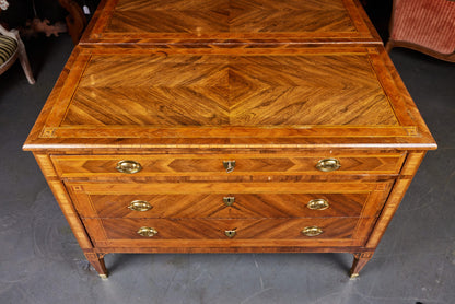 Pair of Walnut and Fruitwood Commodes from Lombardy