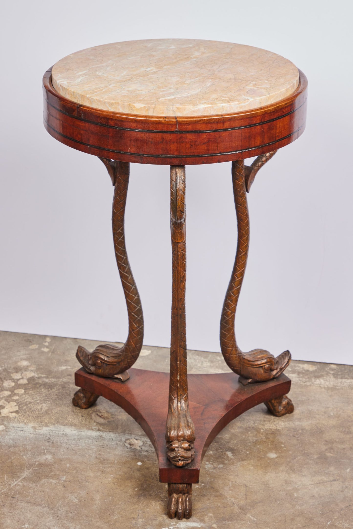 Antique Dolphin Leg Side Table