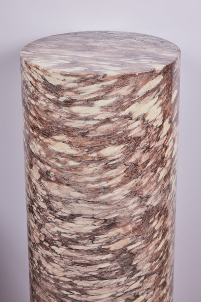 Pair Rouge Marble Pedestals