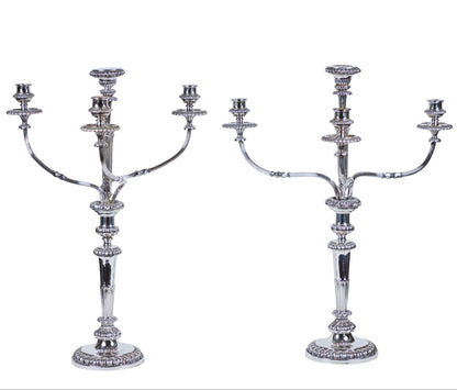 Pair Antique Sheffield Candelabra