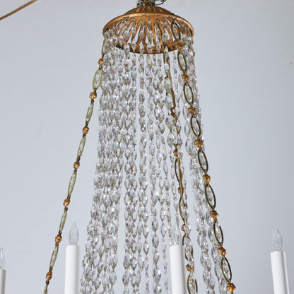 Gilt-Wood and Crystal Chandelier