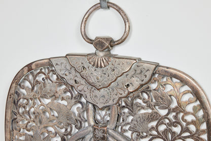 Antique, Silver Plated Chinoiserie Sconces