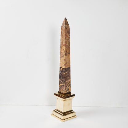 Large Marble Obelisk with Brass Mount