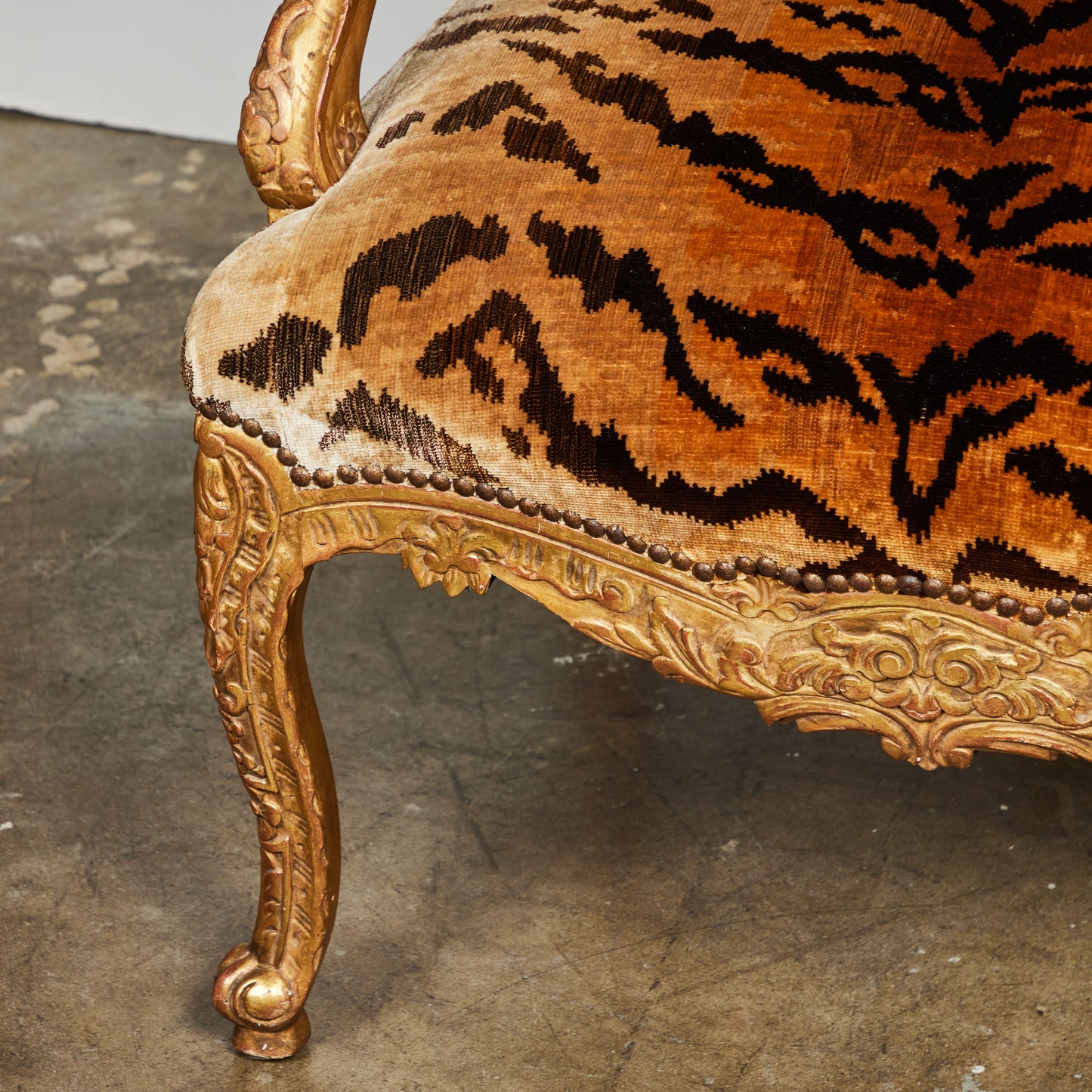 Gilded Baroque Style Armchair