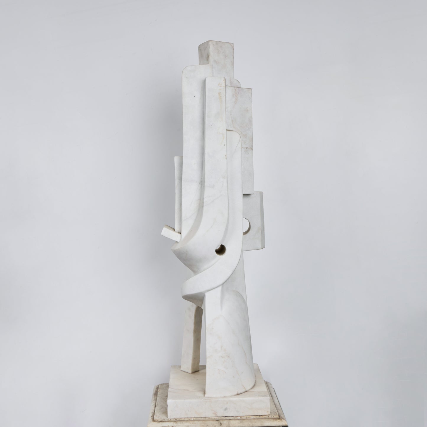 Italian Abstract Carrara Marble Sculpture