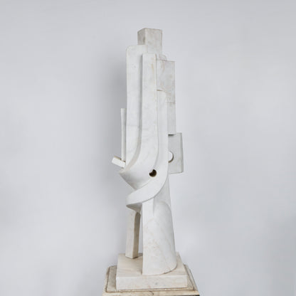 Italian Abstract Carrara Marble Sculpture