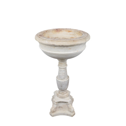 18th Century Italian Carrara Marble Baptismal Font