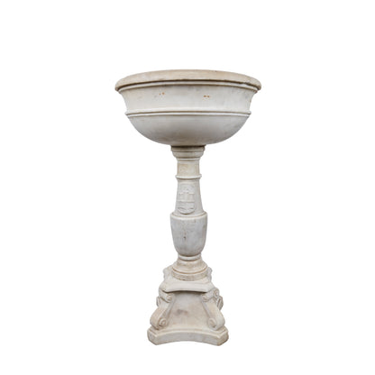 18th Century Italian Carrara Marble Baptismal Font