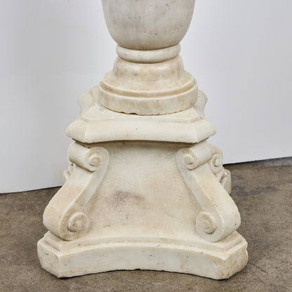 18th Century Italian Carrara Marble Baptismal Font