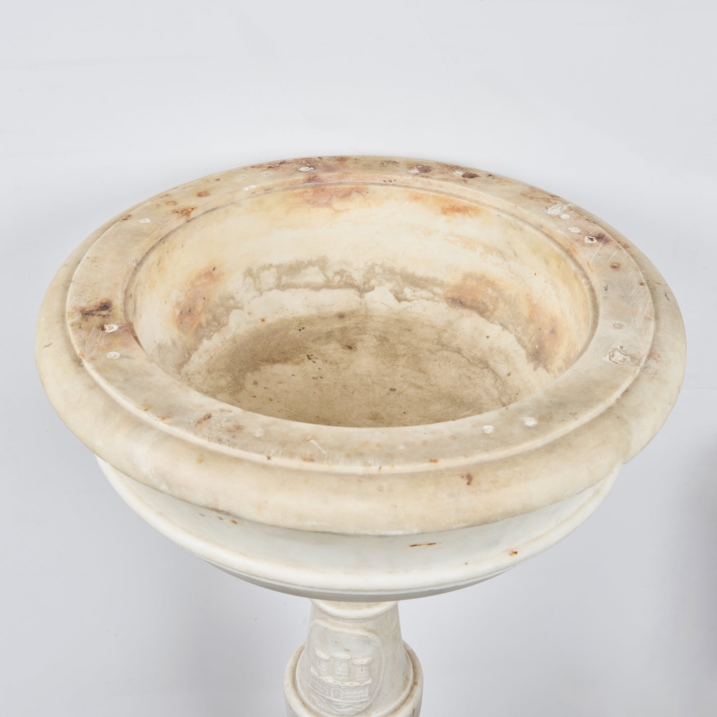 18th Century Italian Carrara Marble Baptismal Font