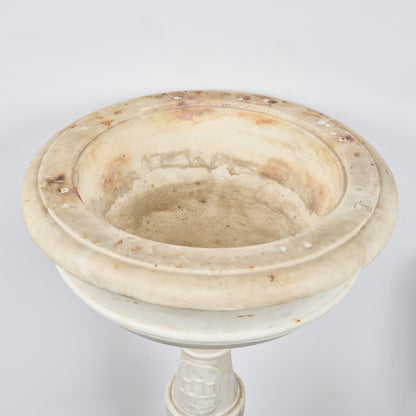18th Century Italian Carrara Marble Baptismal Font