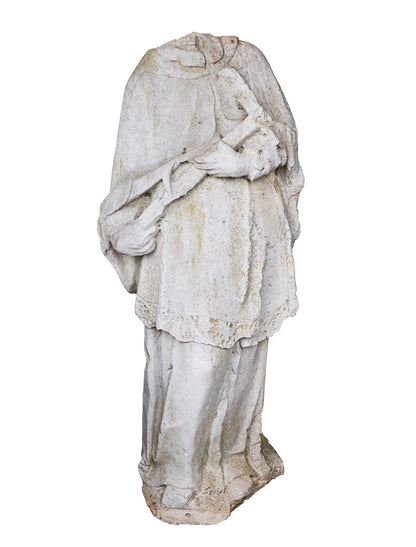 19th Century Italian Vicente Limestone Fragment of a Cardinal