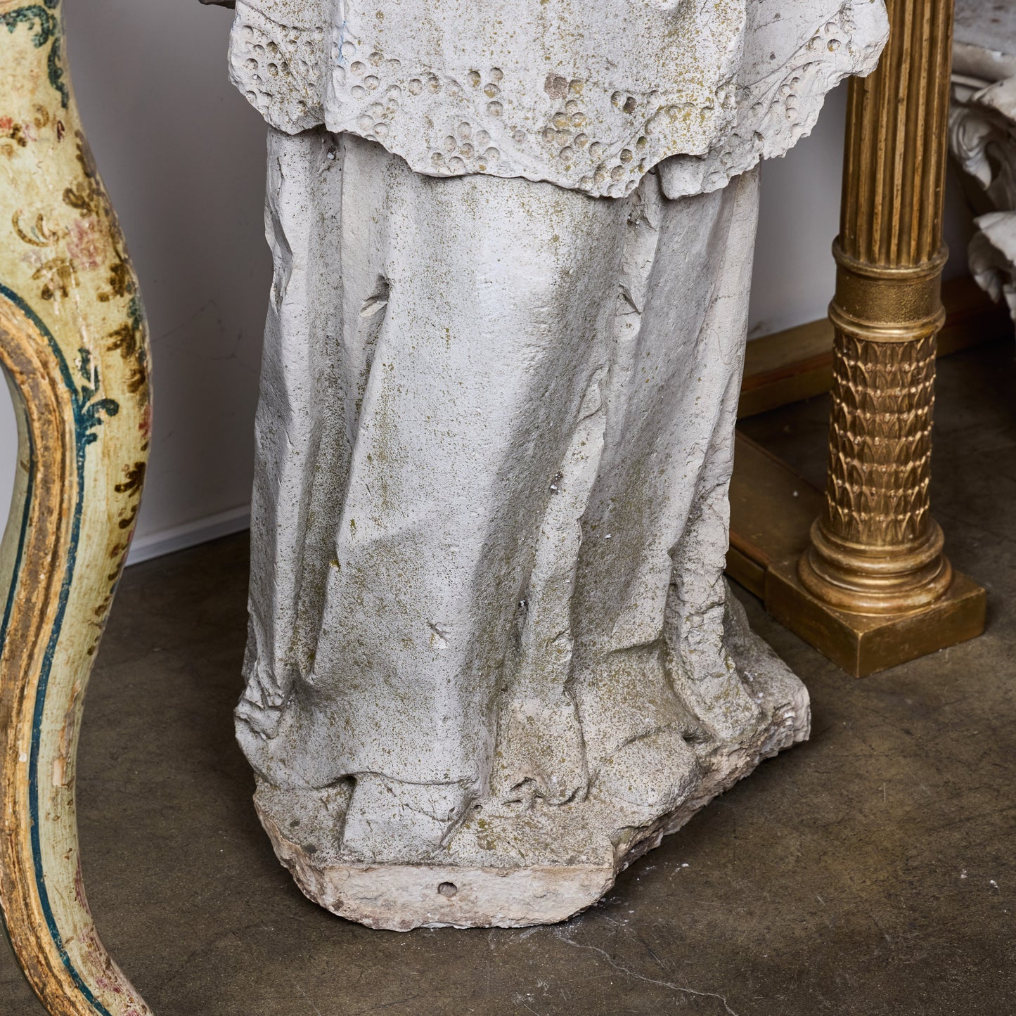19th Century Italian Vicente Limestone Fragment of a Cardinal