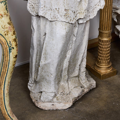 19th Century Italian Vicente Limestone Fragment of a Cardinal